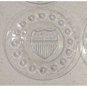 Bicentennial Colonial Glass Plates Set of 4 Anchor Hocking Liberty Bell